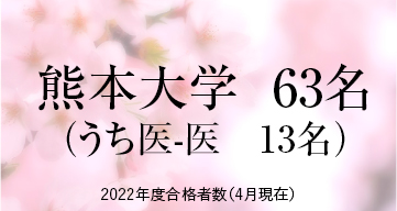 熊本大学 ※2022年度合格者数（4月現在）
