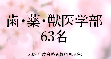 歯薬獣医 ※2024年度合格者数（4月現在）