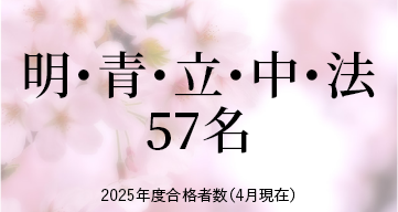 明・青・立・中・法 ※2025年度合格者数（4月現在）