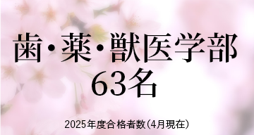 歯薬獣医 ※2025年度合格者数（4月現在）